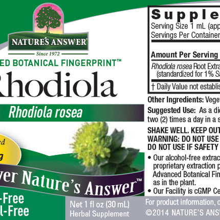 Rhodiola extract Nature's Answer