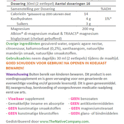 Vloeibare Magnesium Bisglycinaat & Malaat - Nature's Answer