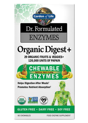 Dr. Formulated Enzymen Organic Digest+ (60 kauwtabletten) Garden of Life
