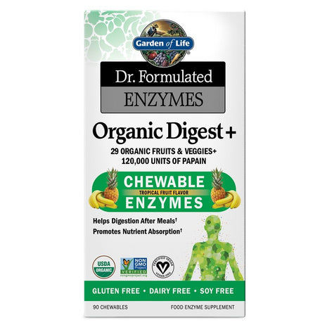 Dr. Formulated Enzymen Organic Digest+ (60 kauwtabletten) - Garden of Life - SuperfoodShop