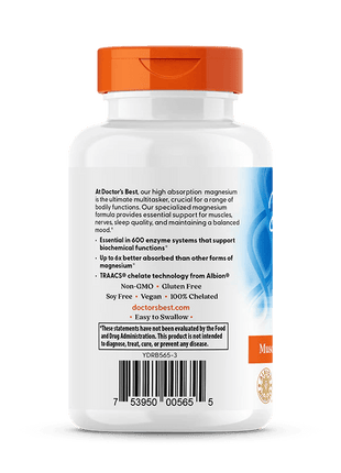High Absorption Magnesium – 105 mg per dosering - 120 Capsules - Doctors Best - SuperfoodShop