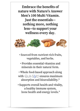 Men’s 100 Multivitamin – 60 Capsules - Nature's Answer - SuperfoodShop
