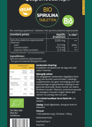 Bio Spirulina – 100% Biologisch & Raw Algenpoeder - Superfoodshop - SuperfoodShop