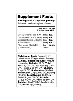 Omega-3-Algenöl – 60 Tage – 100 % pflanzlich und nachhaltig