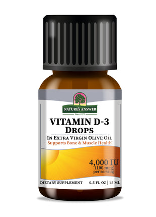 Vitamine D3 4000 IU – Druppels met Olijfolie (300 doseringen / 50 ml)