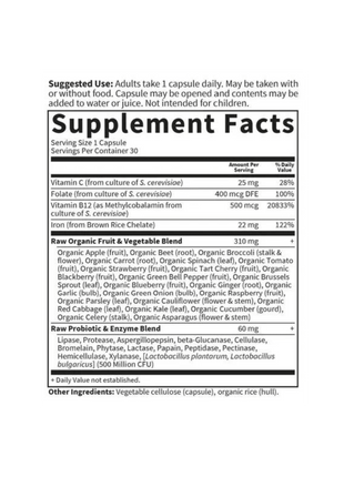 Vitamin Code RAW IJzer – Plantaardig & Zuiver - (30 capsules) - Garden of Life - SuperfoodShop