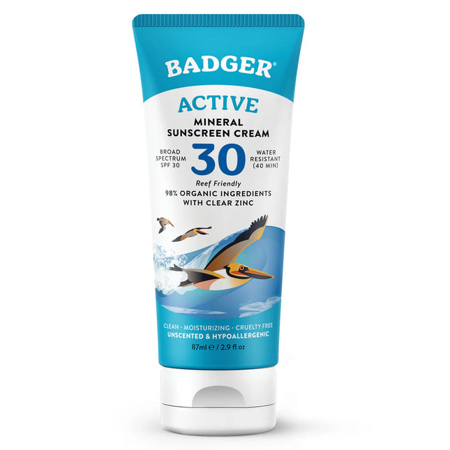 Badger Clear Zink-Mineral-Sonnenschutz LSF 30 – 87 ml – Duftneutral &amp; Bio